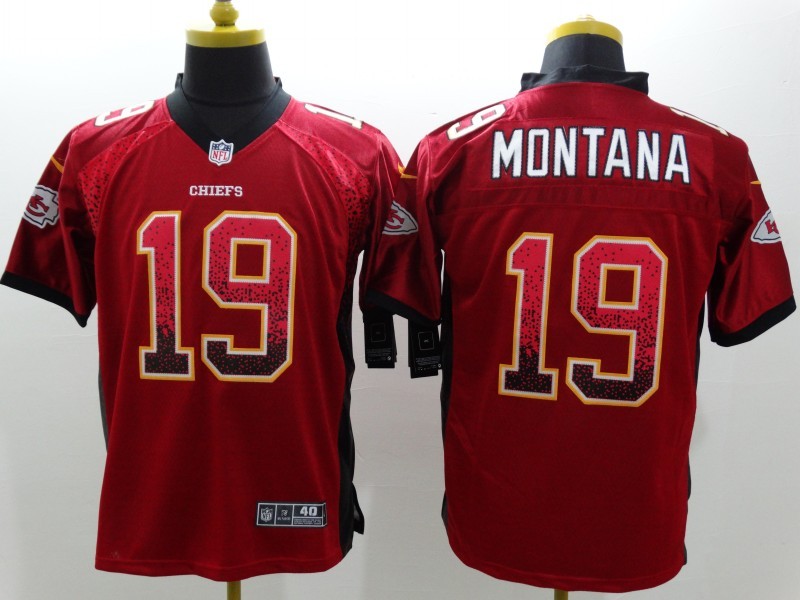 Men's Kansas City Chiefs Joe Montana #19 Red Jersey